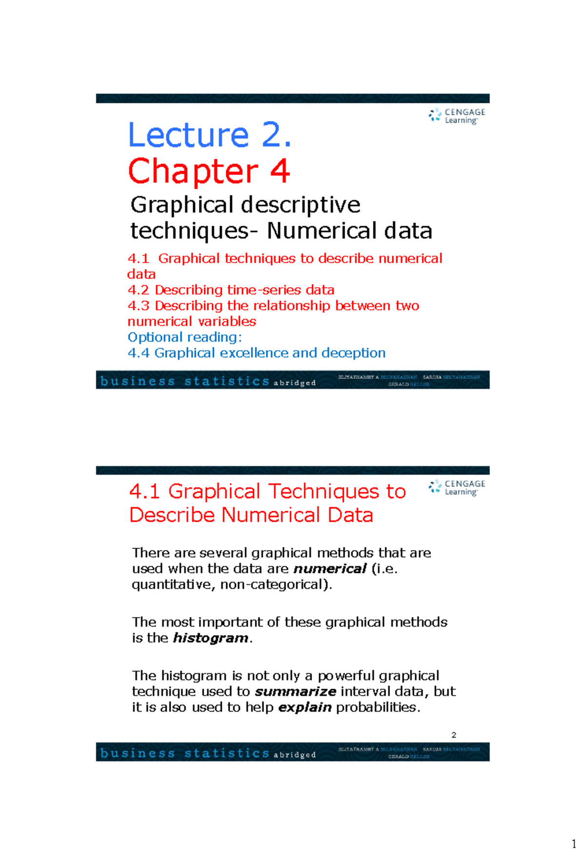 Lecture 2 - Probability and Statistics Slide - Chapter 4 Graphical ...