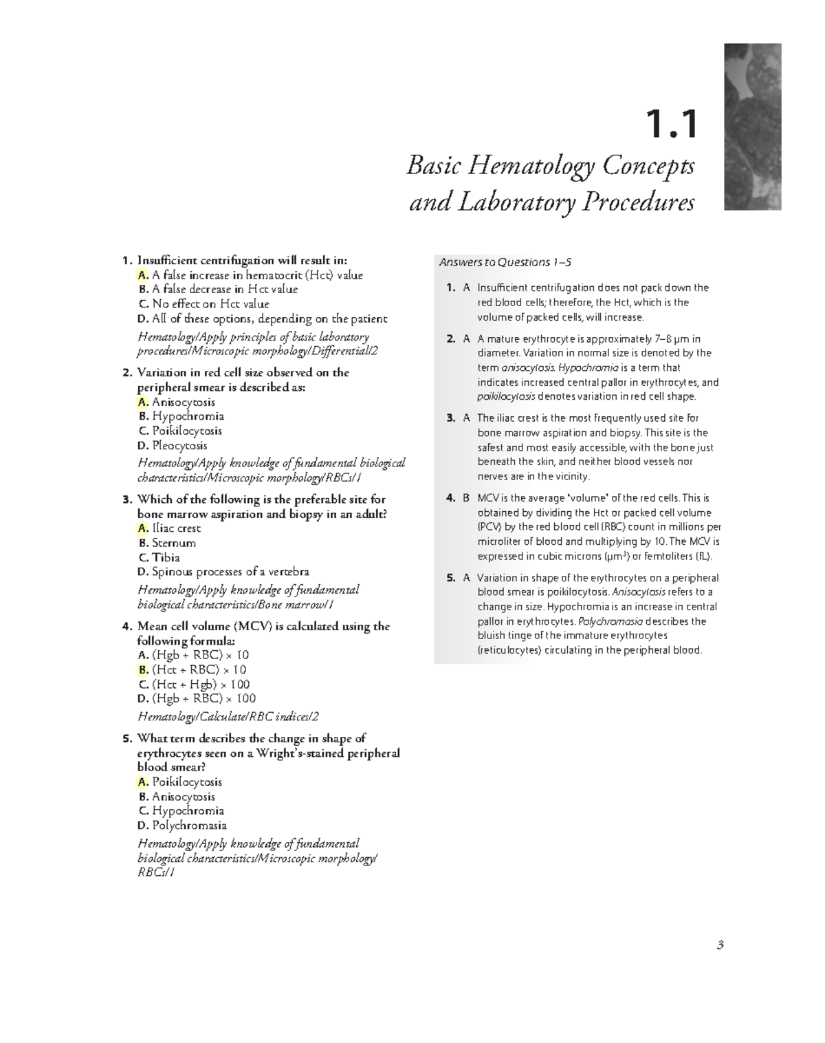 HARR 1: Hematology Review Questions and Answers for Exam Prep - Studocu