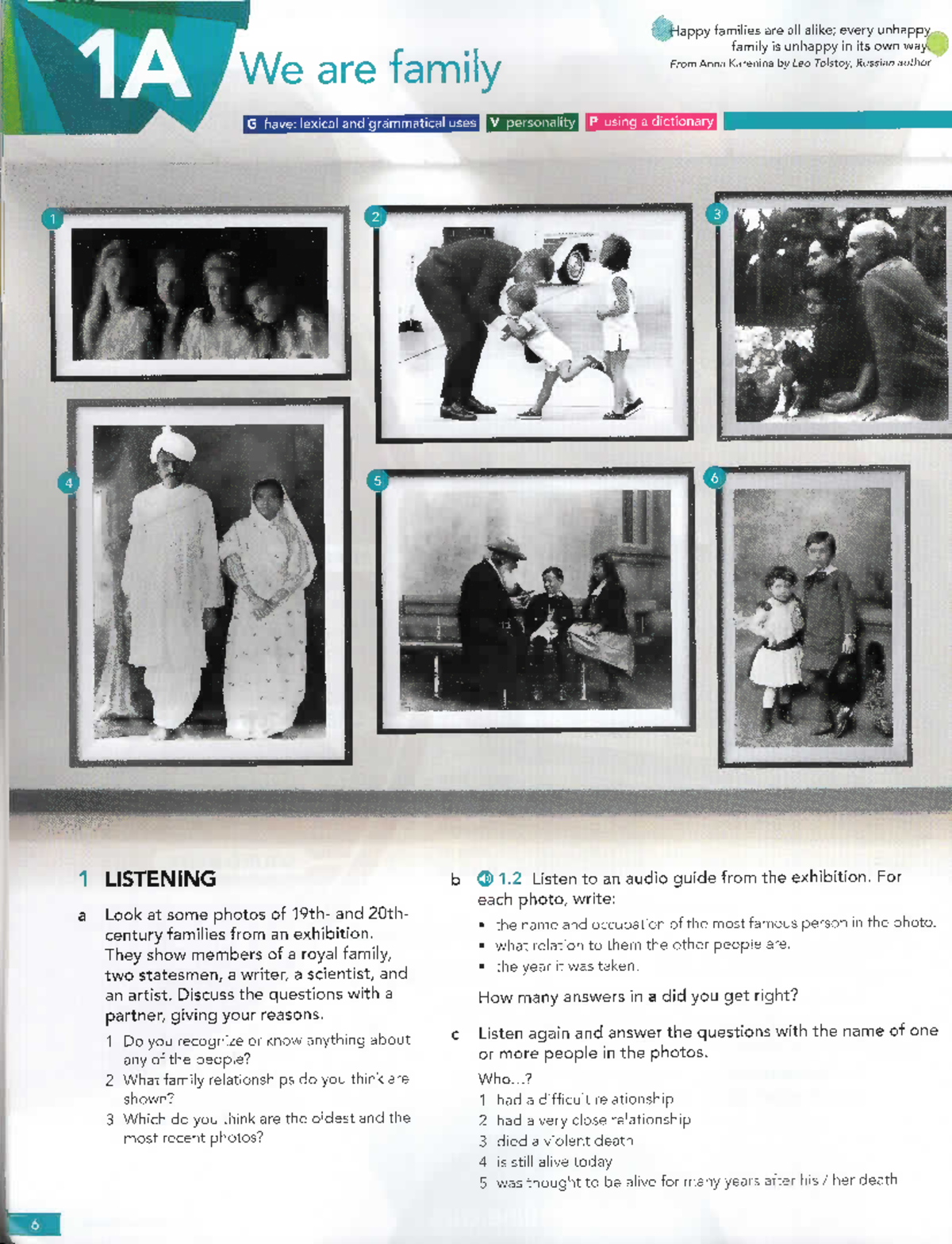 Unit 1A B - Listening and Speaking Exercises for Family Relationships ...