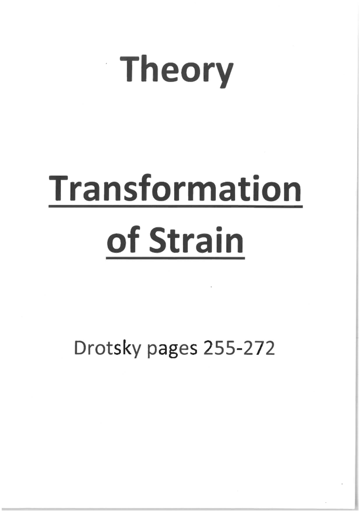 Lecture Notes: Analysis of Strain in Materials and Structures - Studocu