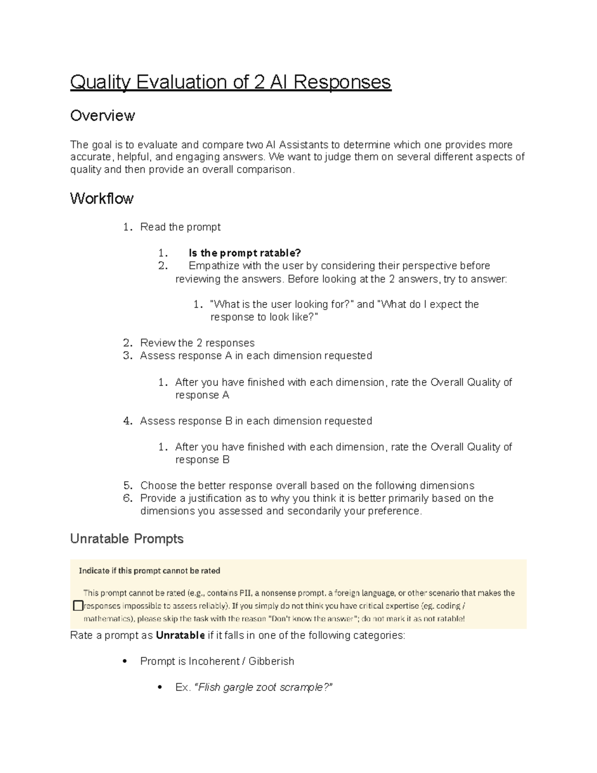 Evaluation of Two AI Responses: Quality Assessment Report - Studocu