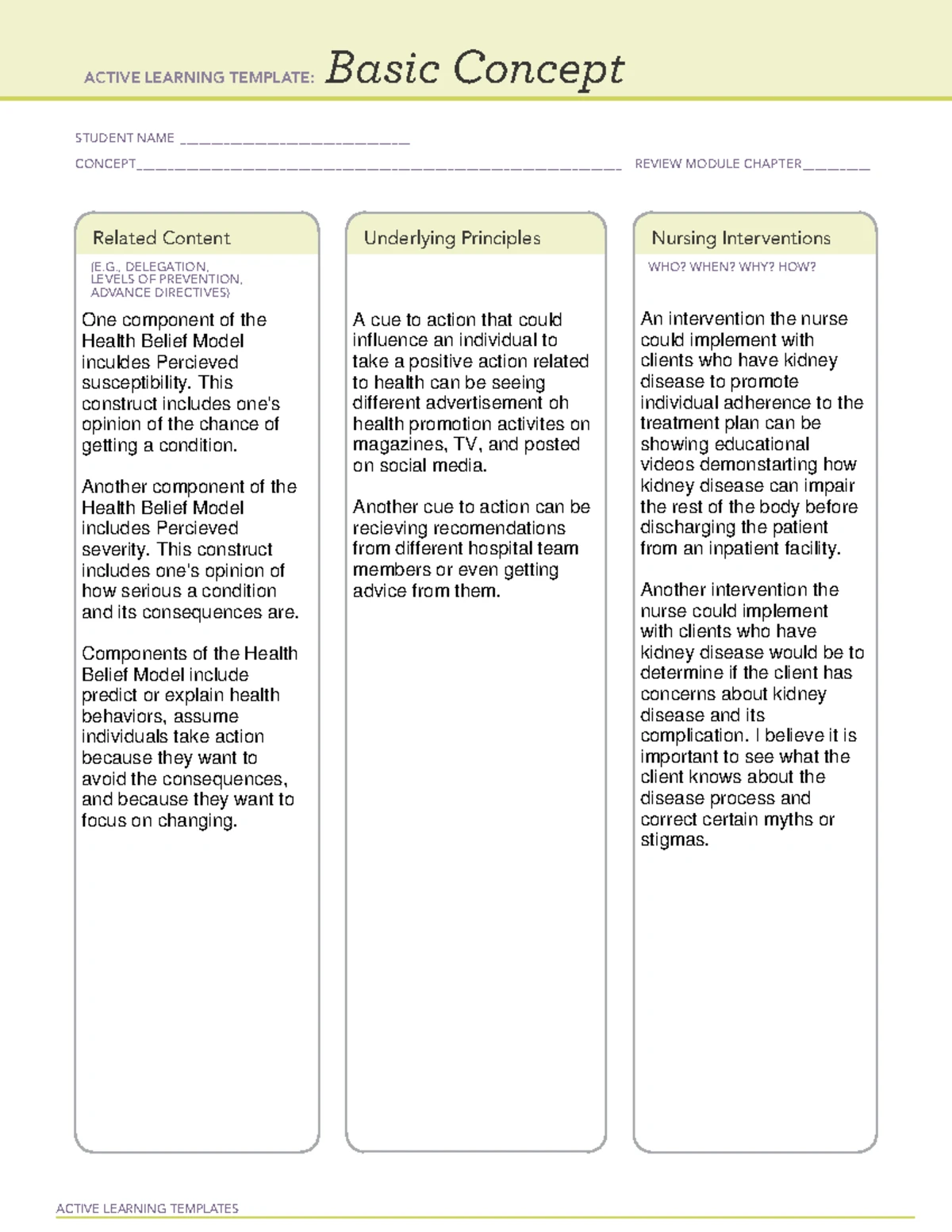 ATI Active Learning Template: Basic Concept Overview and Guidelines ...