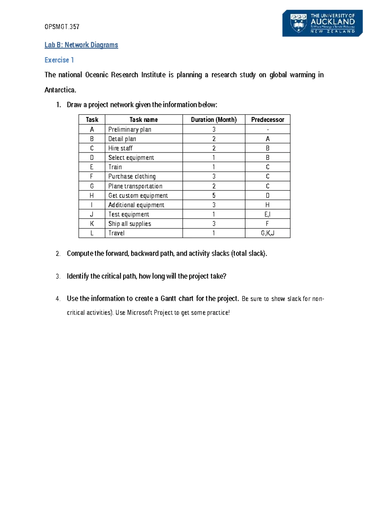 Project Network Diagrams: Forward & Backward Pass Calculations (Doc1 ...