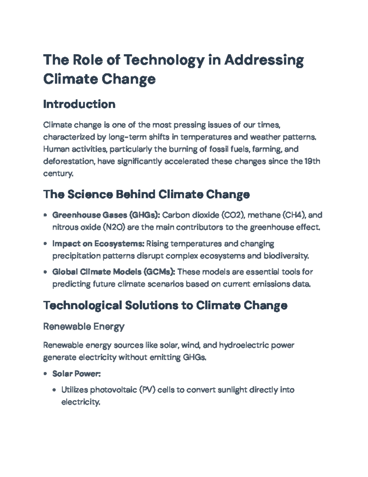 The Role of Technology in Mitigating Climate Change Challenges - The ...
