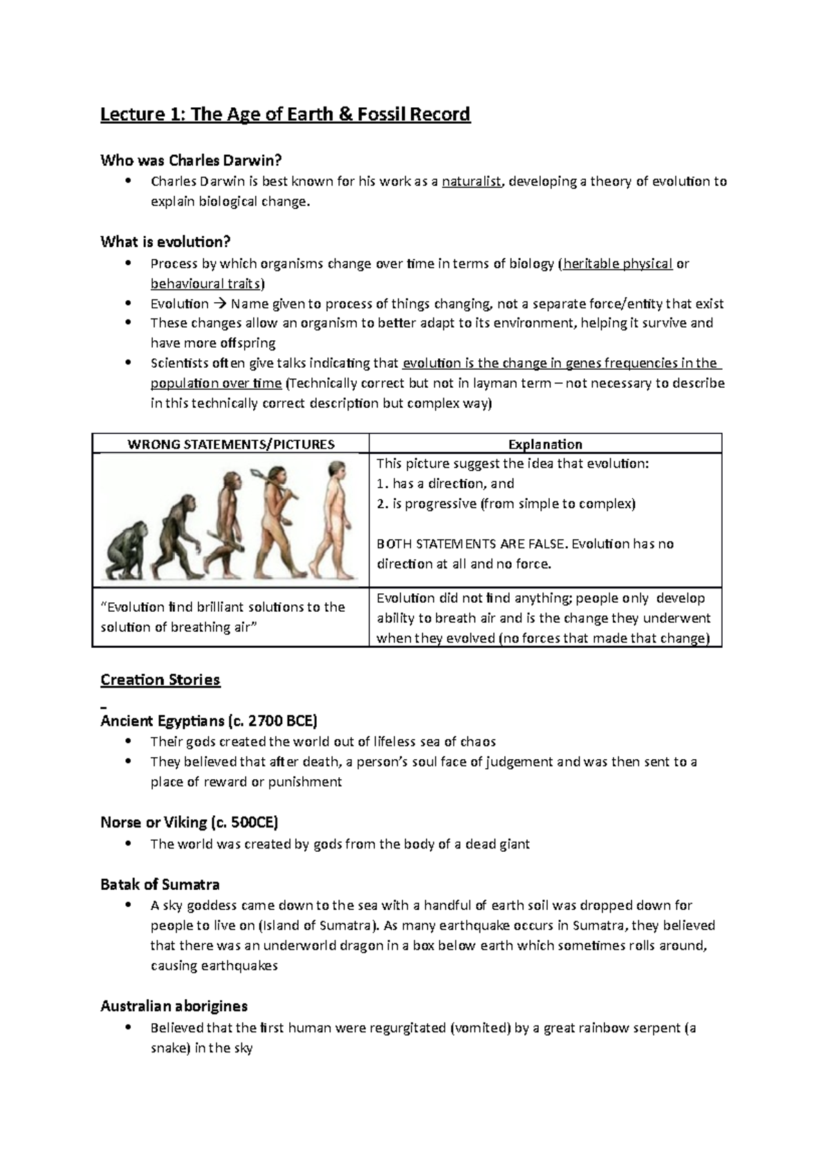 GET1020 Lecture 1: Insights on Earth's Age and Evolution Myths - Studocu