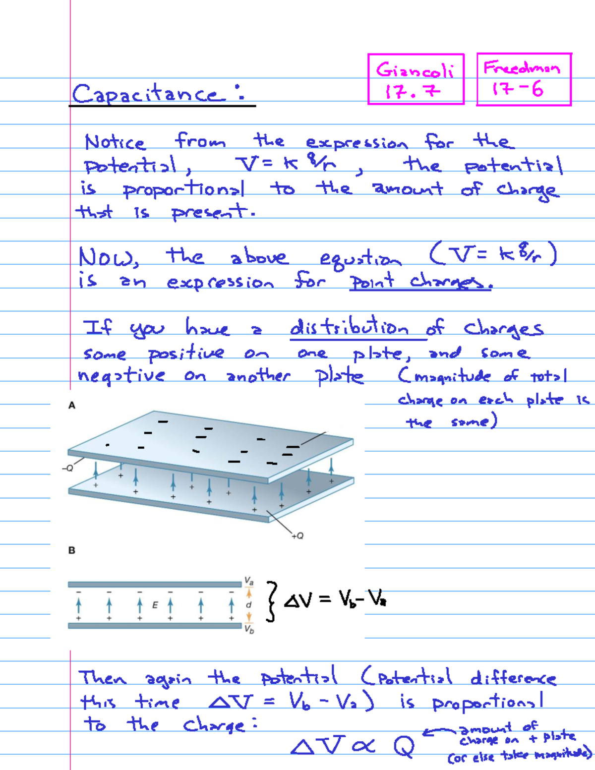Lecture Notes on Capacitors and Electric Fields (Course Code: Lectures ...