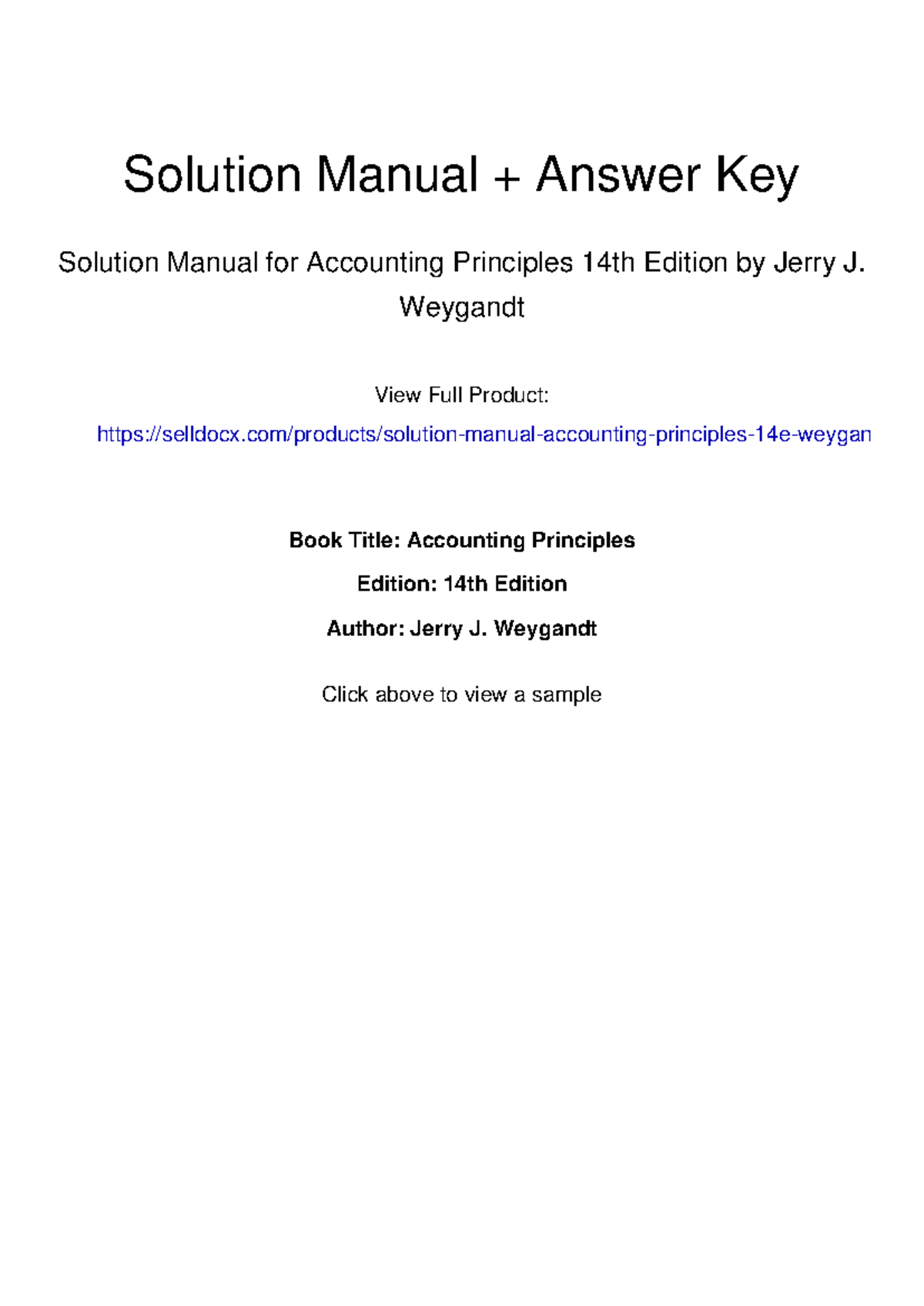 Solution Manual for Accounting Principles 14th Ed. - Chapter 1 Insights ...