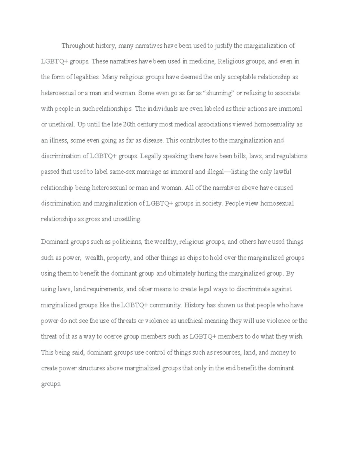HIS 217 M4 Journal: Narratives of Marginalization and Power Dynamics ...