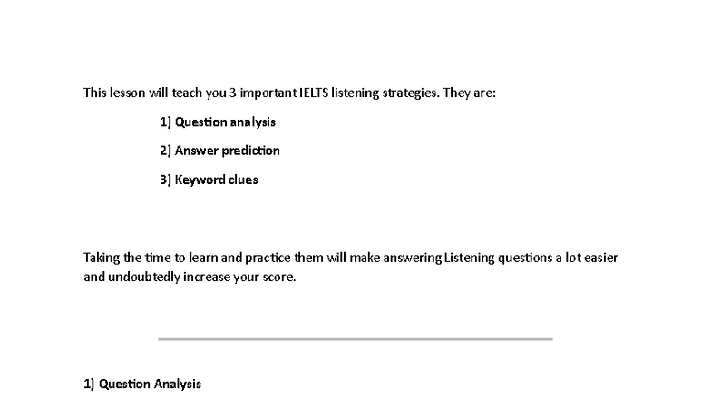 IELTS Listening Strategies: 3 Key Techniques for Success - Studocu