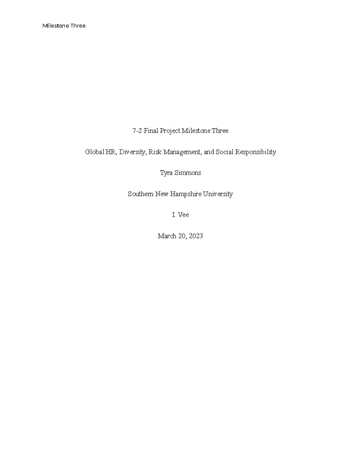 Milestone Three Final Project: Global HR, Diversity & Risk Management ...