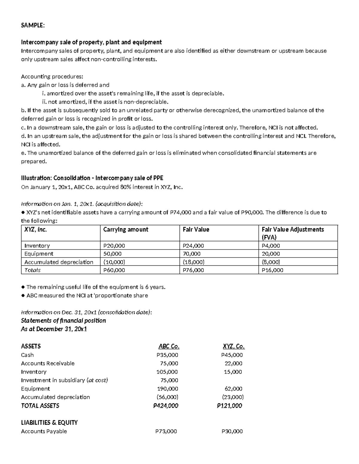 Intercompany Sale of PPE: Accounting Procedures and Consolidation ...