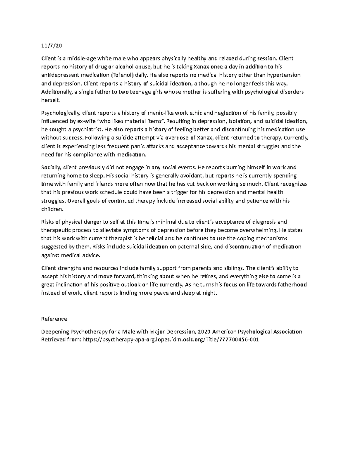 BHS 350: RS T4 Client Intake Report Guidelines and Structure - Studocu