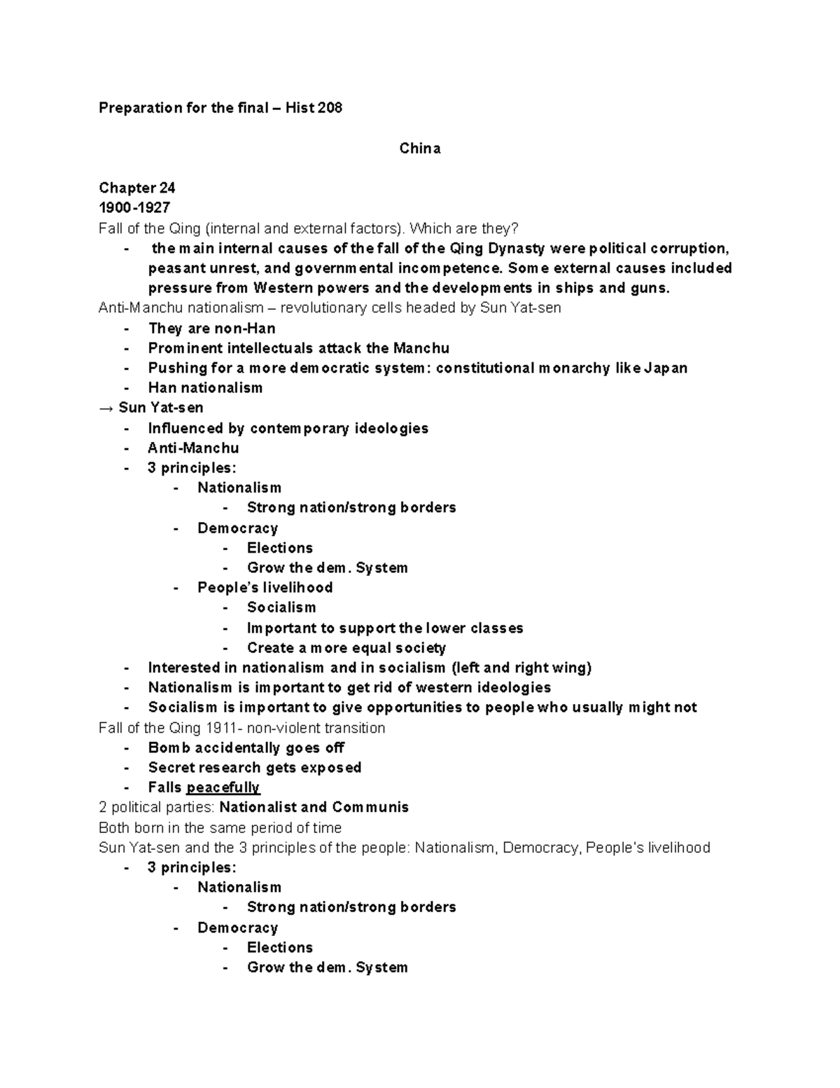 HIST 208 - Final Exam Prep: Key Themes in Modern East Asian History ...