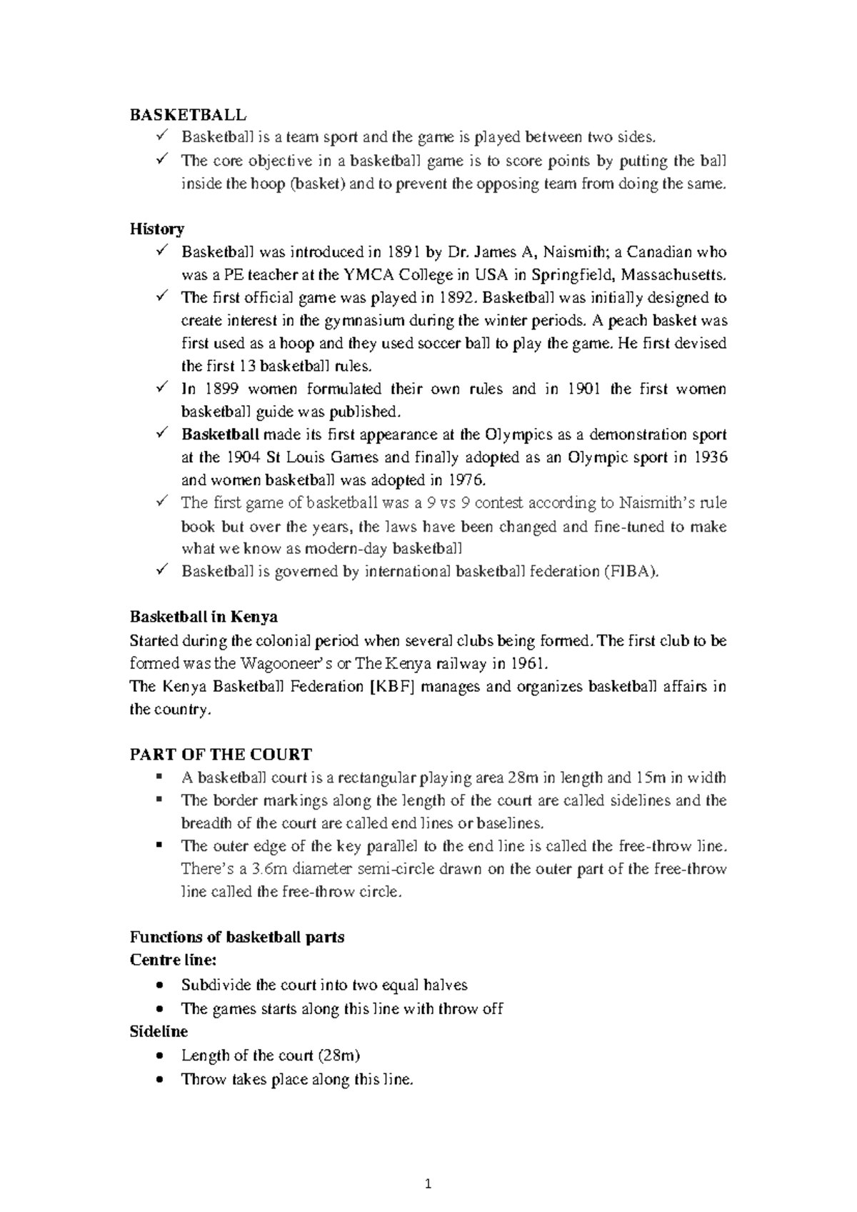 Basketball Notes: Final Exam Study Guide (Course Code: BASKETBALL ...