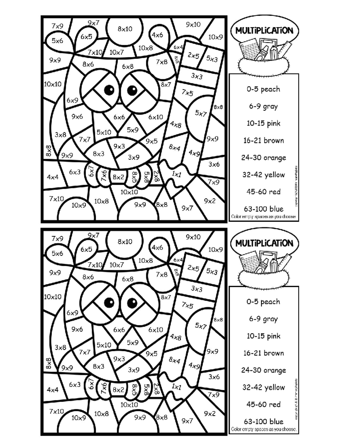 Color by Number: Multiplication Patterns and Exercises - Studocu