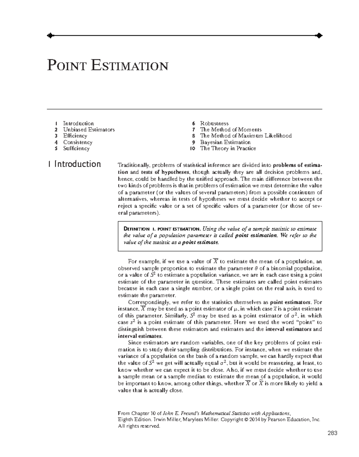 Point Estimation: Unbiased Estimators, Efficiency, and Consistency ...