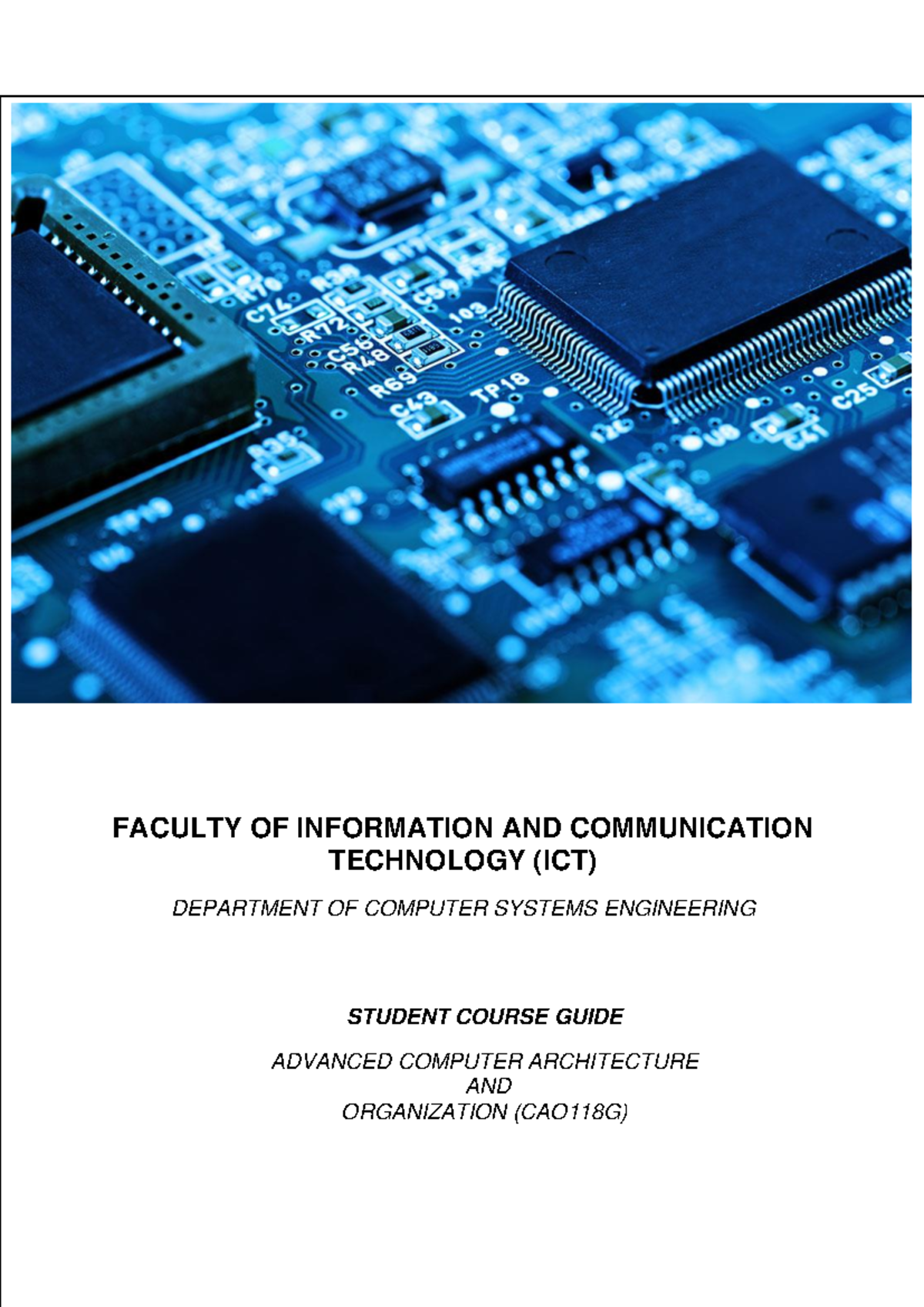 Study Guide for Computer Architecture and Organization - CAO216D - Studocu