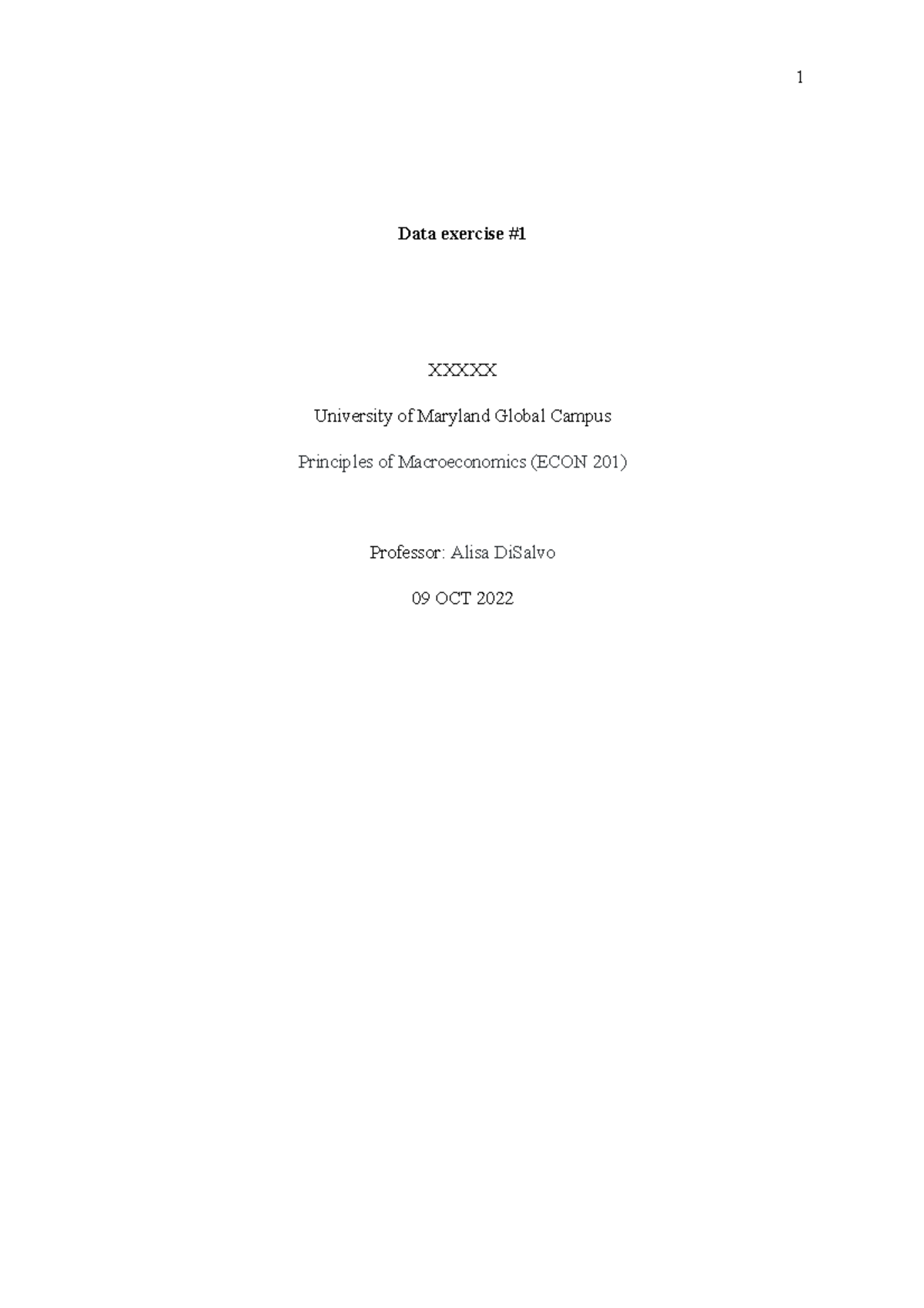 Data Exercise #1: Understanding GDP and Economic Measures (ECON 201 ...