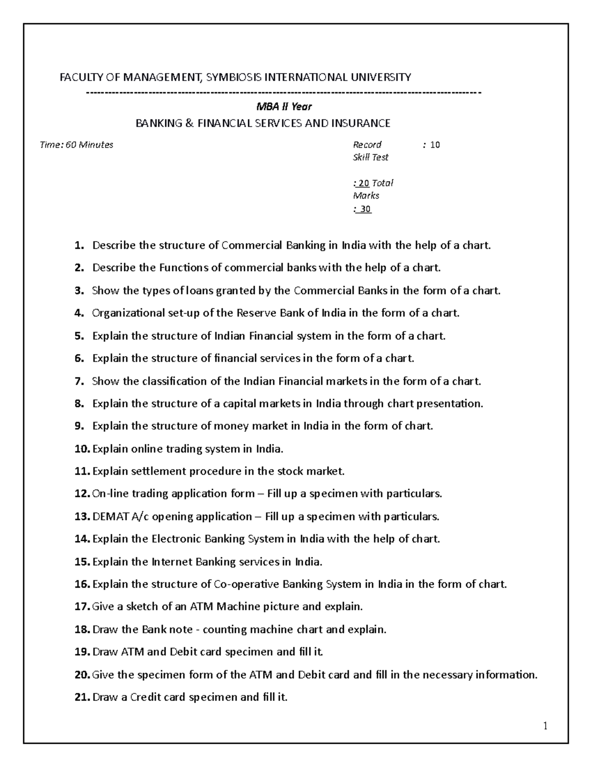 Banking & Financial Services- MBA II Year Assignment Guide - Studocu