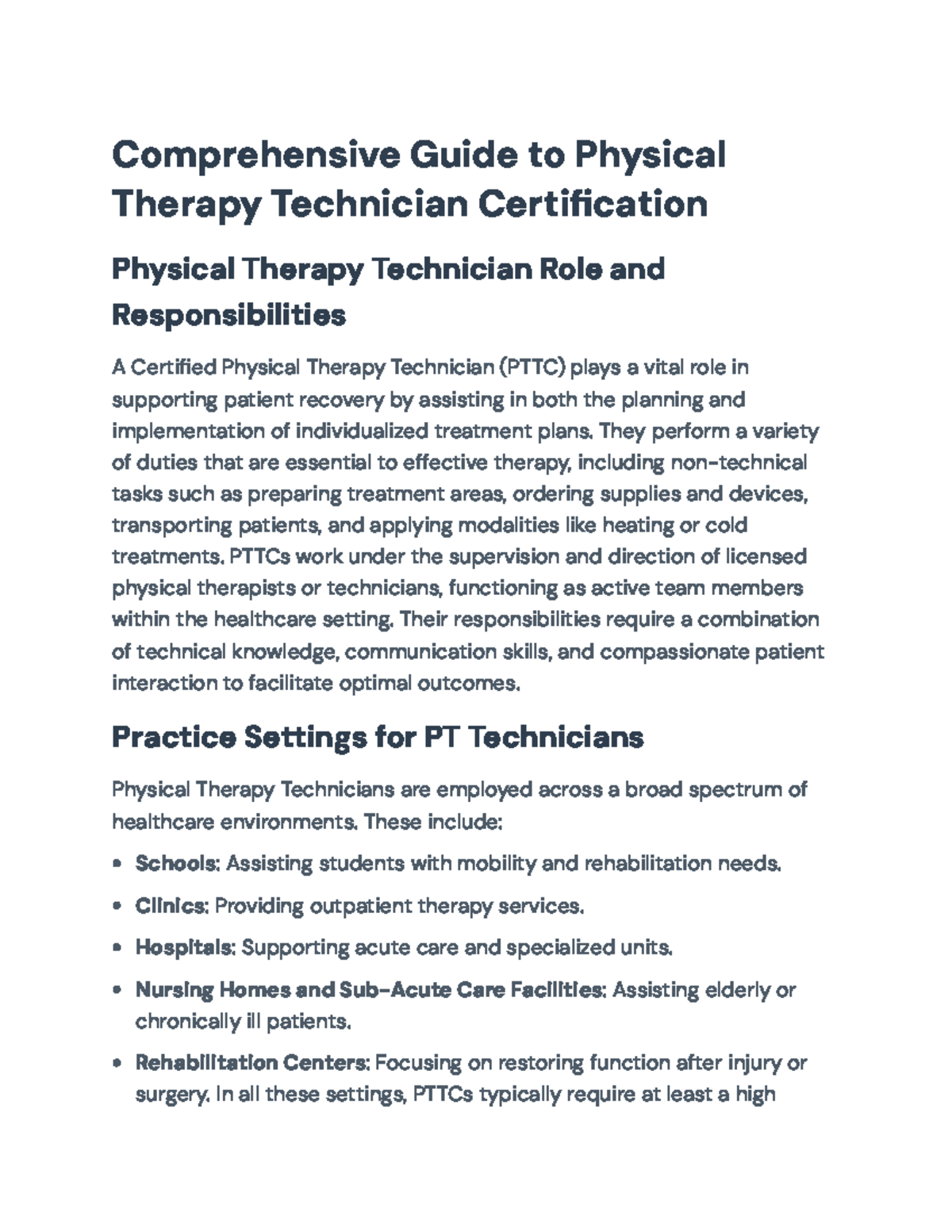 Comprehensive Guide to PT Technician Certification: Roles ...