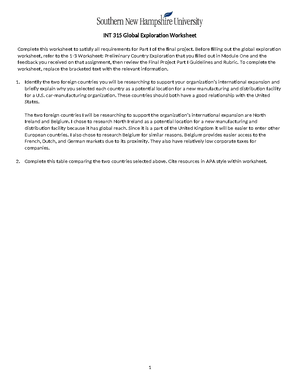 INT 315 Final Project Part II - To understand how to strategize entry ...