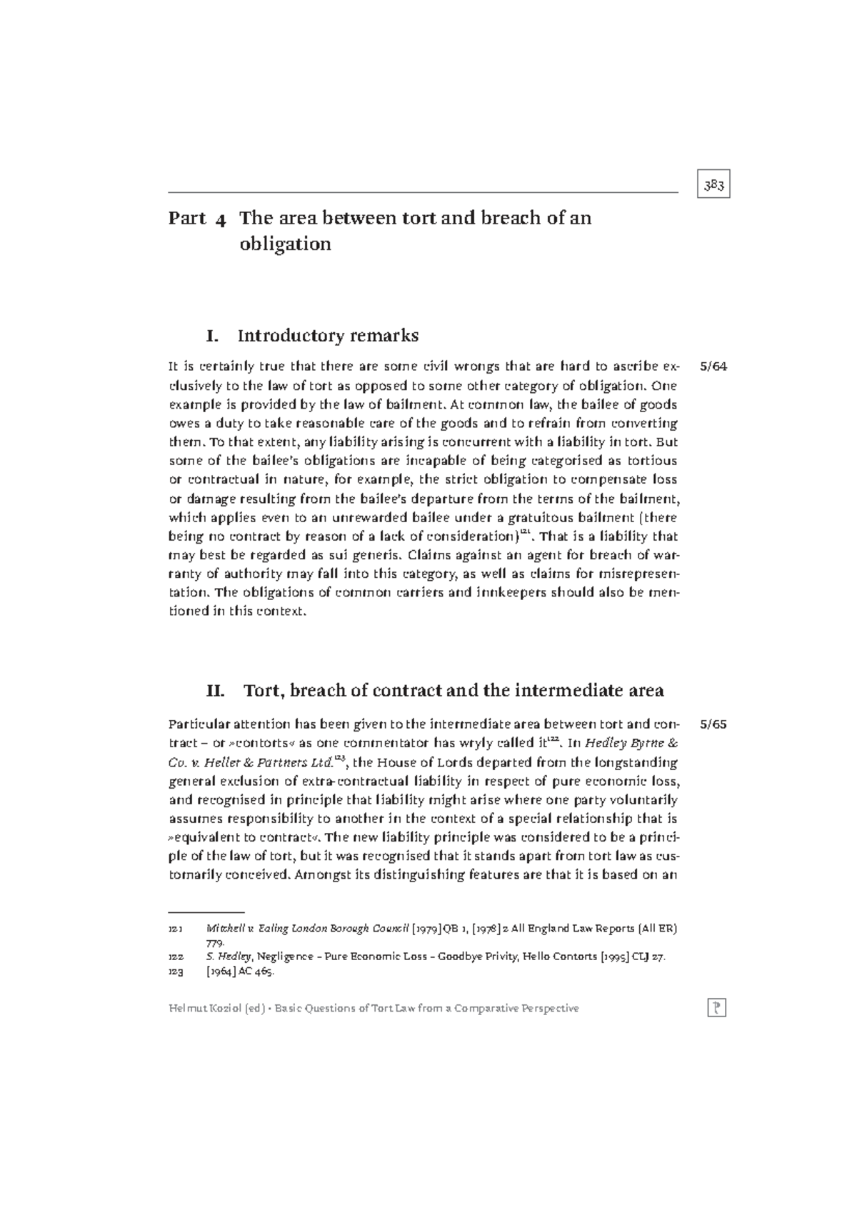 383 Part 4: The Intersection of Tort Law and Breach of Obligation - Studocu
