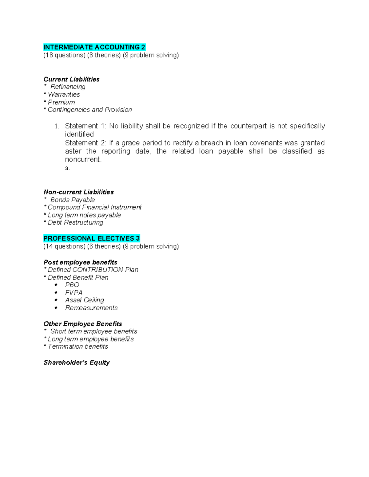 Intermediate Accounting 2: Key Concepts and Problem Solving Guide - Studocu