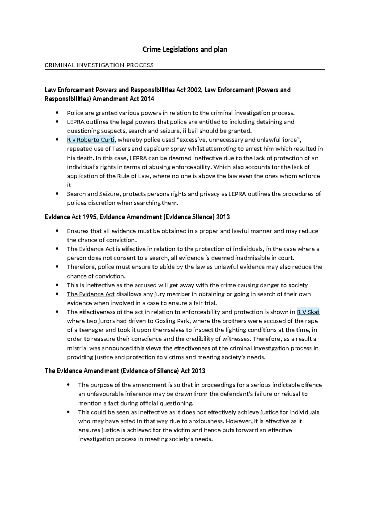 CRIM 101: Overview of Crime Legislation and Investigation Processes ...