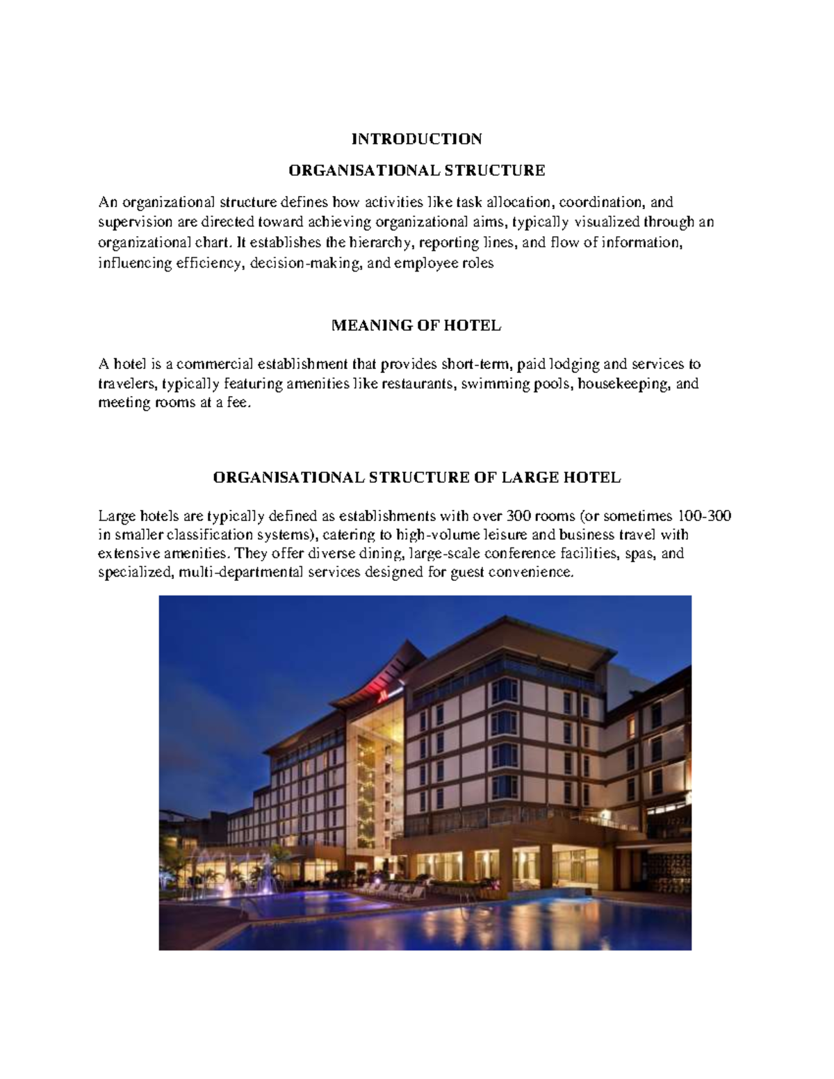 Organisational Structure of Large Hotels: A Comprehensive Overview ...