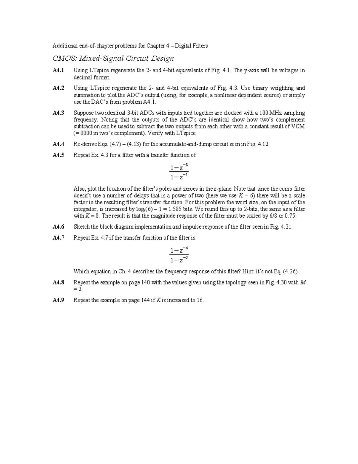 Ch5 MSD Homework: Additional Problems on Data Converter SNR - Studocu