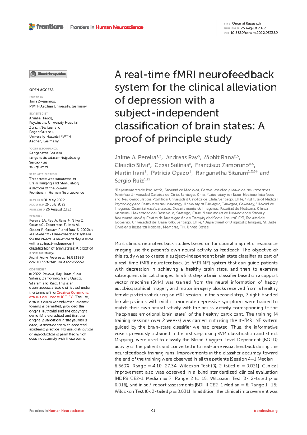 A fMRI Neurofeedback System for Depression Alleviation: A Proof of ...