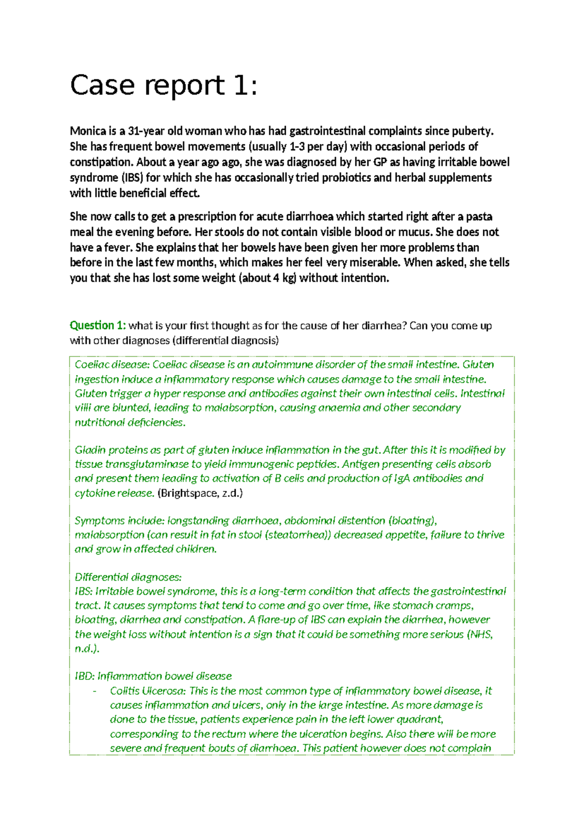 Case Study: Patient with GI Diseases and Differential Diagnoses ...