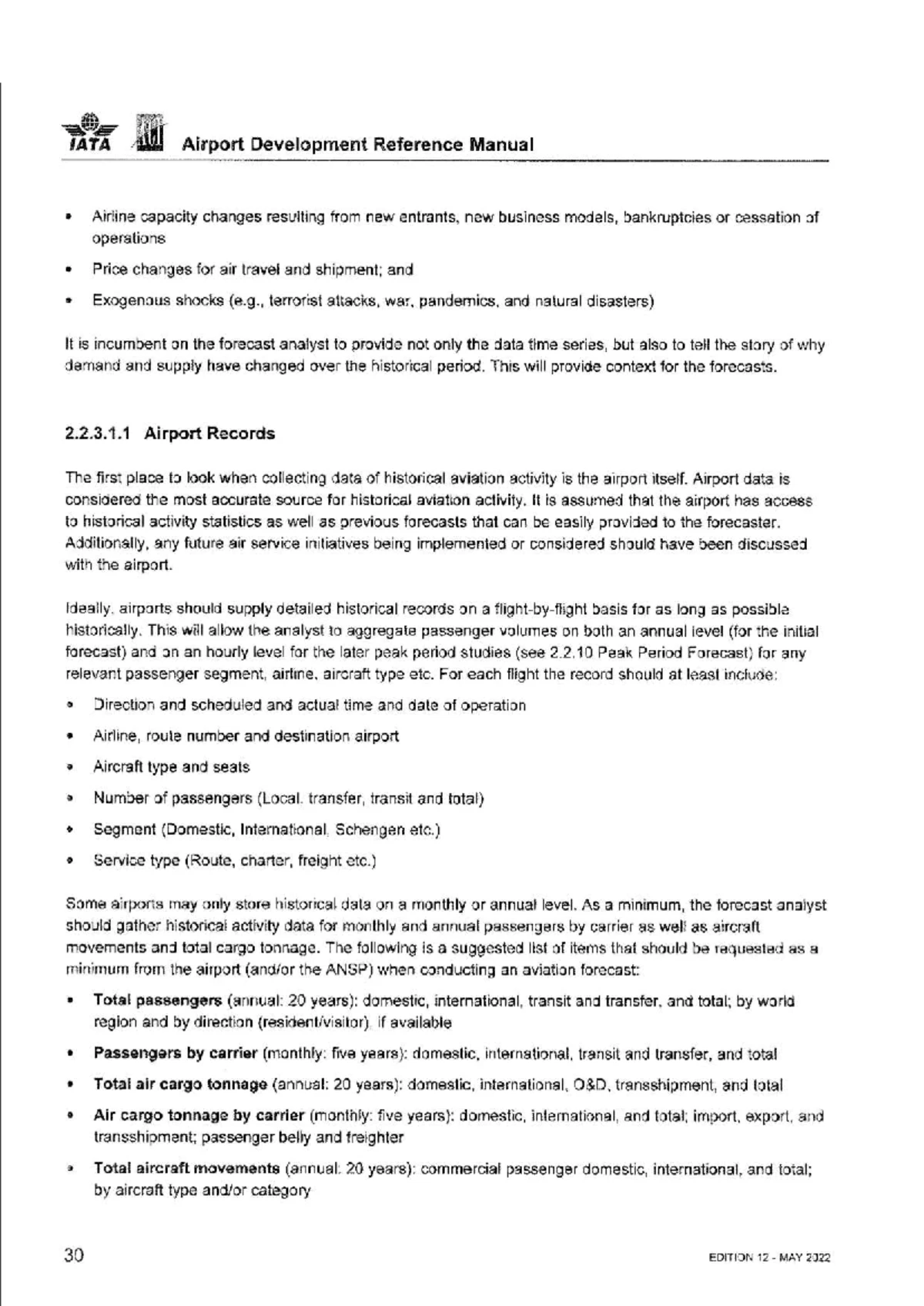 ADRM- Airport Development Reference Manual - Edition 12: Forecasting ...
