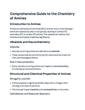 Comprehensive Overview of Amines in Organic Chemistry - Comprehensive ...