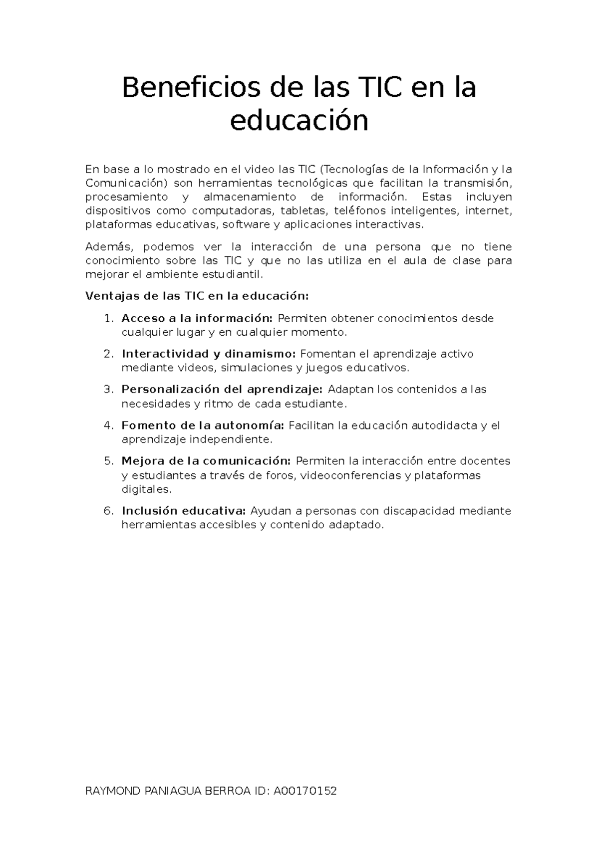 Beneficios de las TIC en la educación - Beneficios de las TIC en la ...