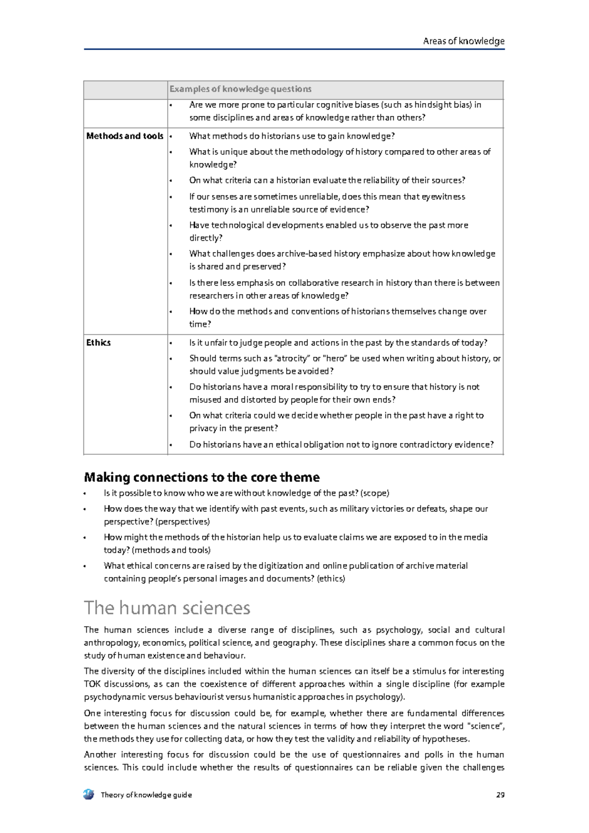 Human Sciences KF - Examples of knowledge questions Are we more prone ...