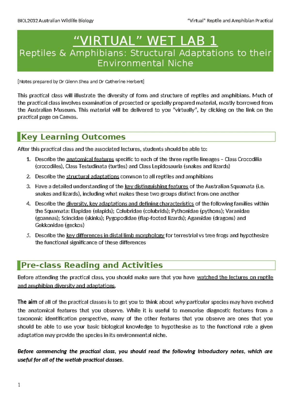 Module Revision: Introductory Concepts in Taxonomy and Amphibian ...