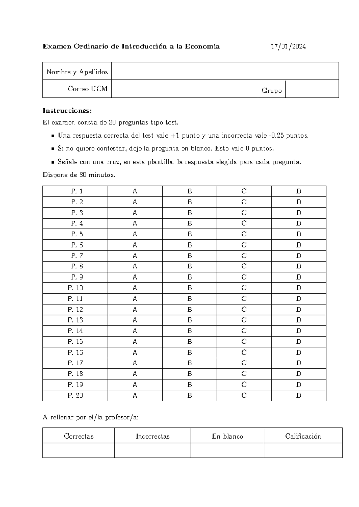 Examen Ordinario UCM: Preguntas Tipo Test y Respuestas Correctas - Studocu