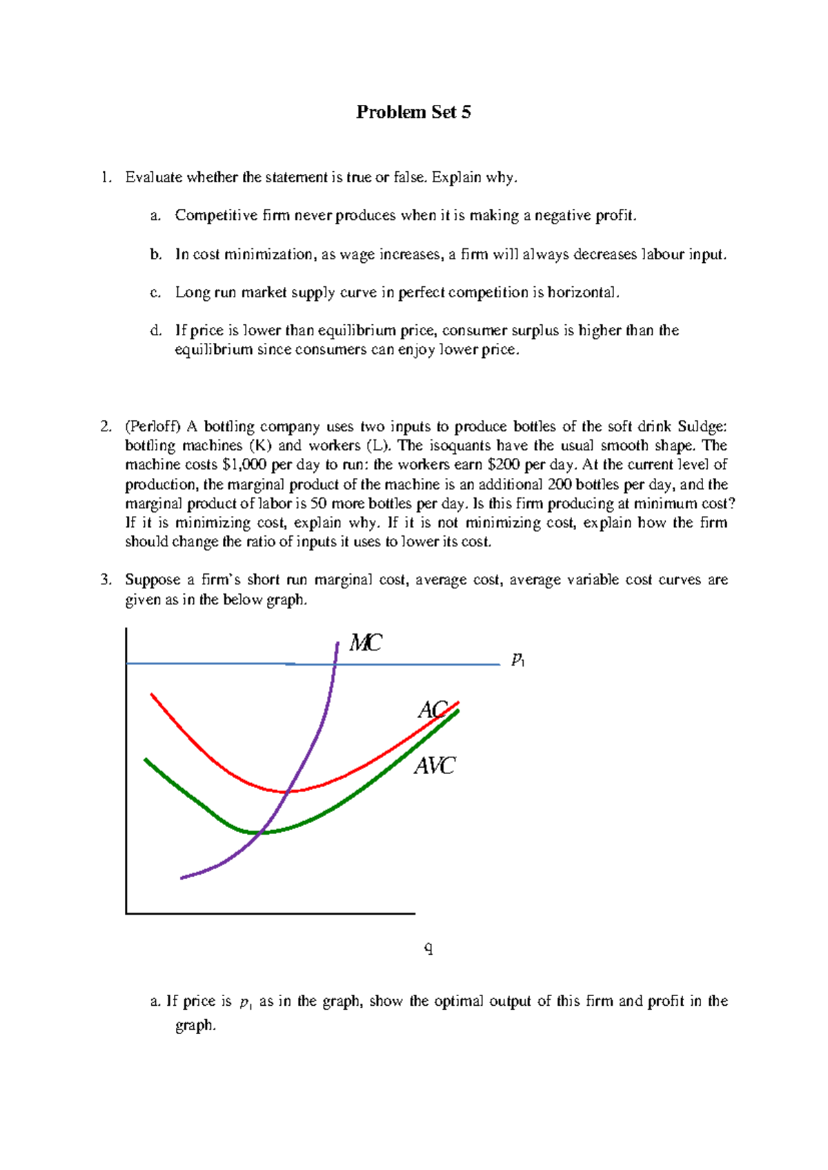 Problem Set 5: Microeconomics Concepts & Analysis - Studocu