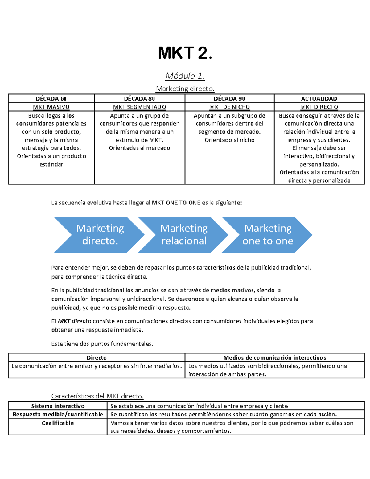 MKT 2. Apuntes del 1er Parcial sobre Marketing Directo y BI - Studocu