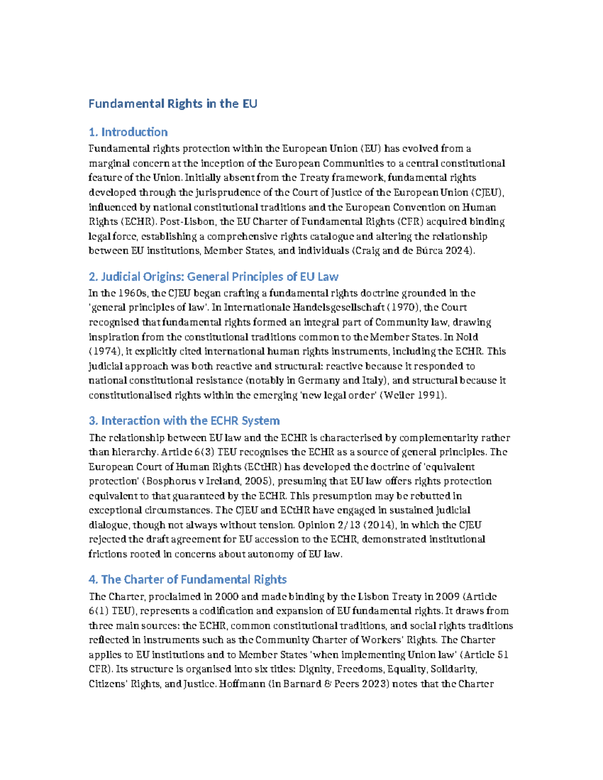 Fundamental Rights in the EU: Evolution and Legal Framework - Studocu