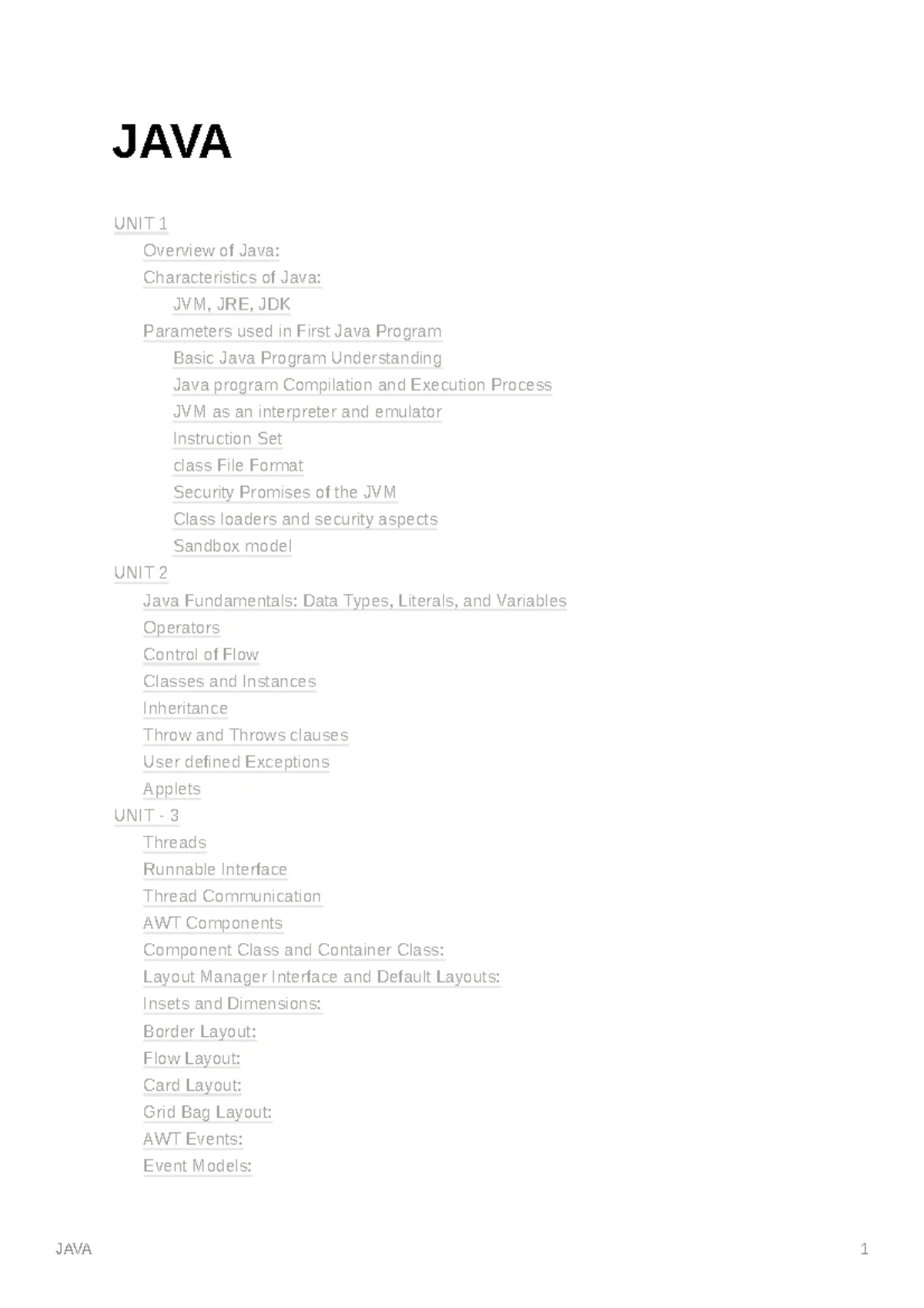 Advanced Java Programming - Comprehensive Study Notes (Unit I) - Studocu