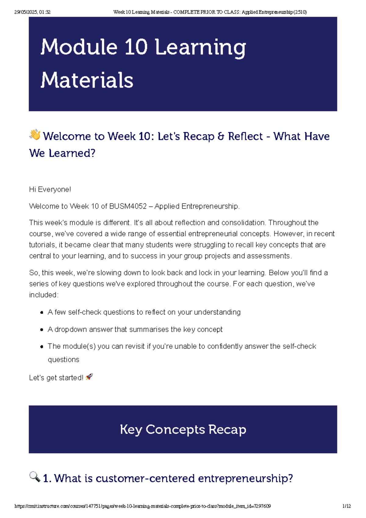 Week 11 Learning Materials: Mastering Presentations & Pitching (2510 ...