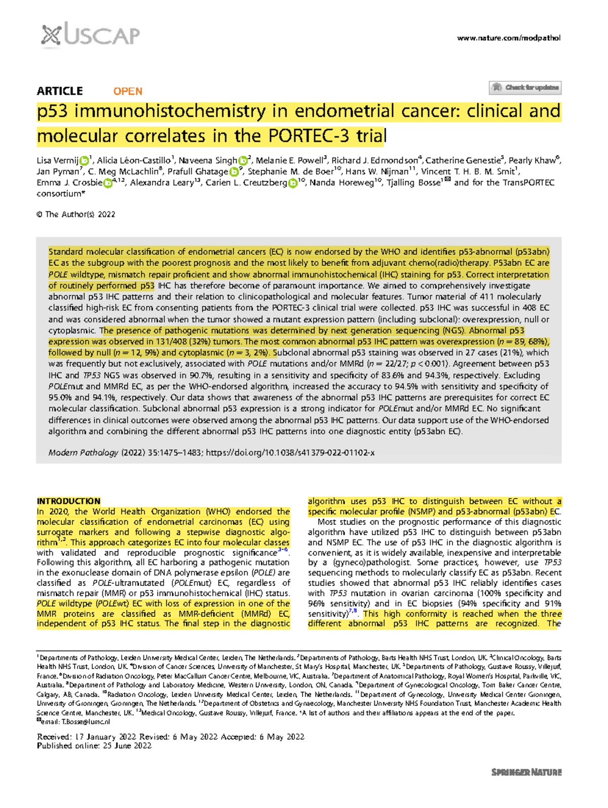 p53 IHC Patterns in Endometrial Cancer: Clinical Insights and Molecular ...