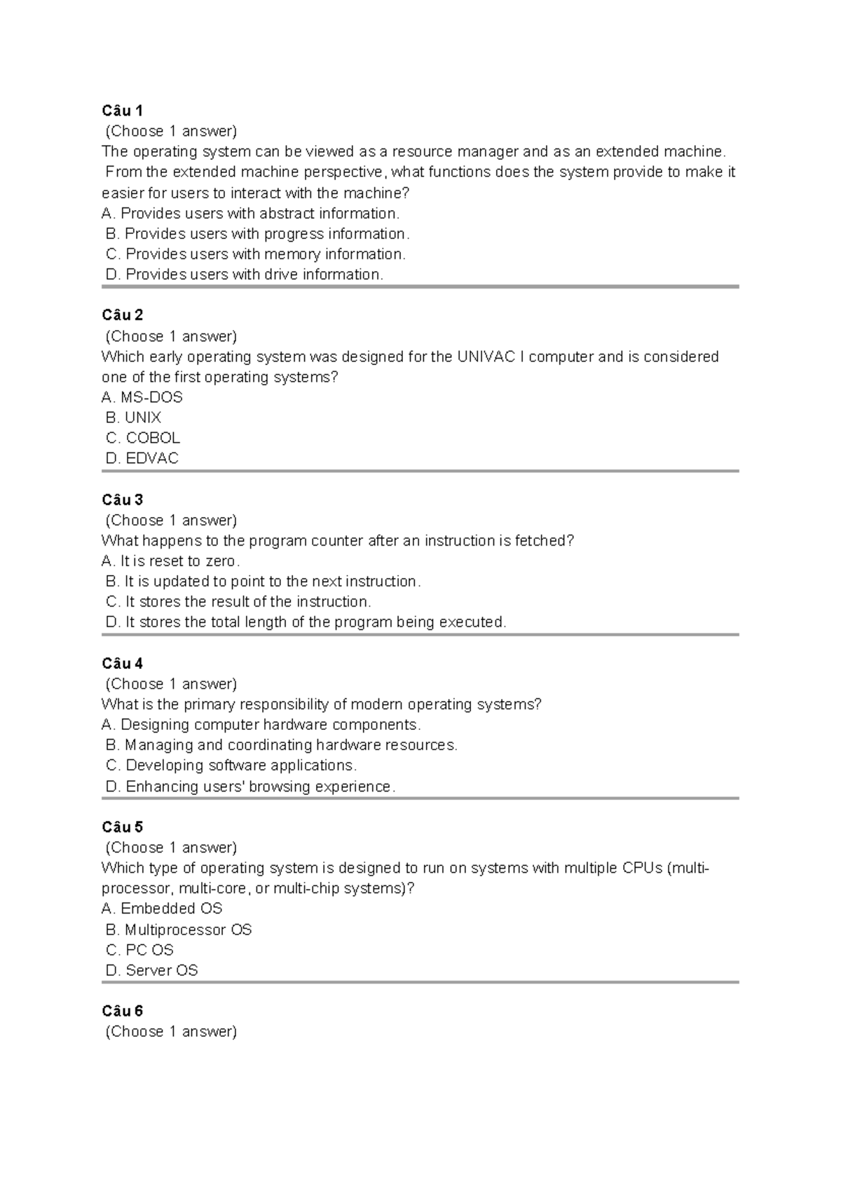 OSG202 FA24 Final Exam Review - Operating Systems Concepts - Studocu