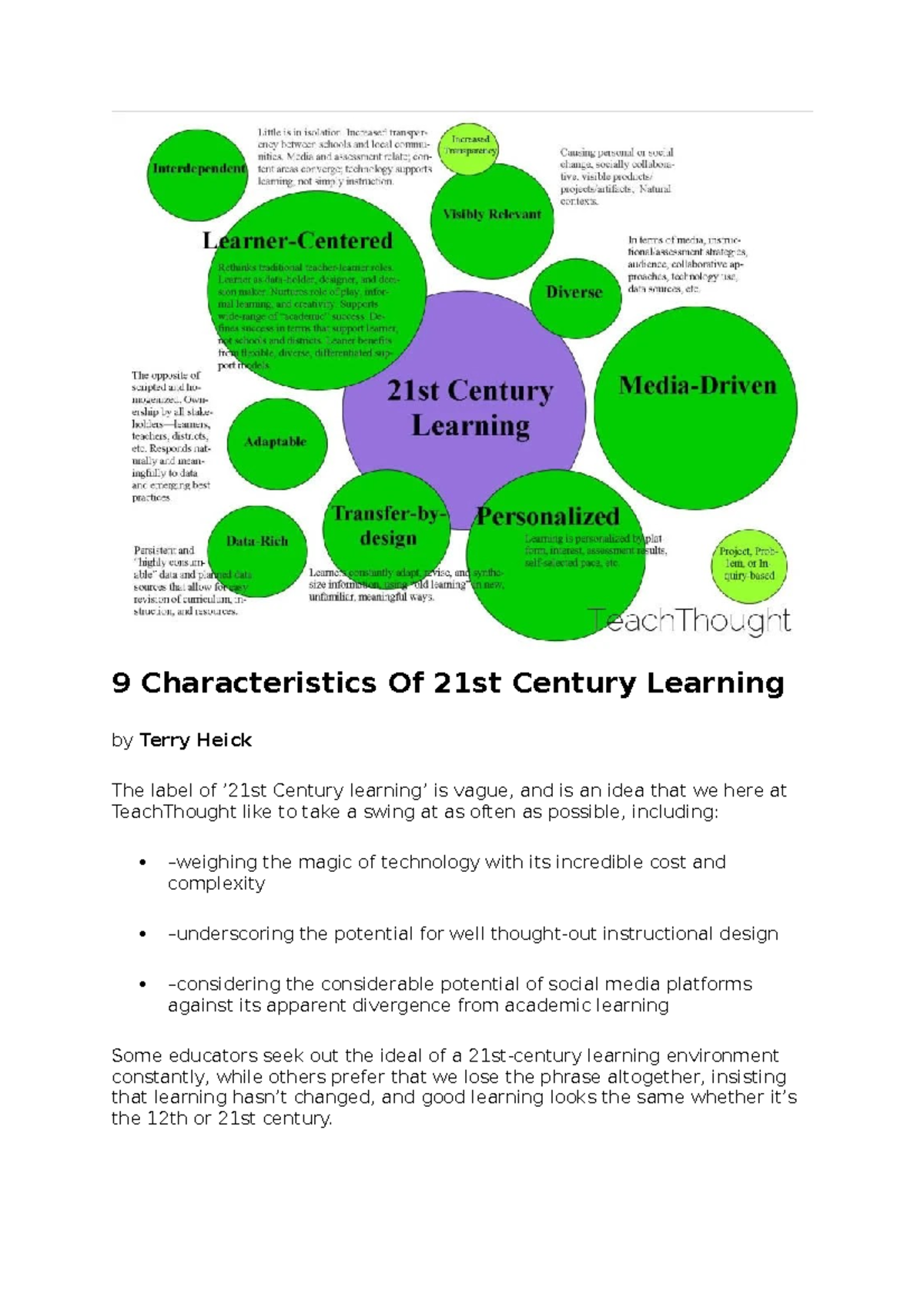 9 Key Traits of 21st Century Learning: Insights & Perspectives - Studocu