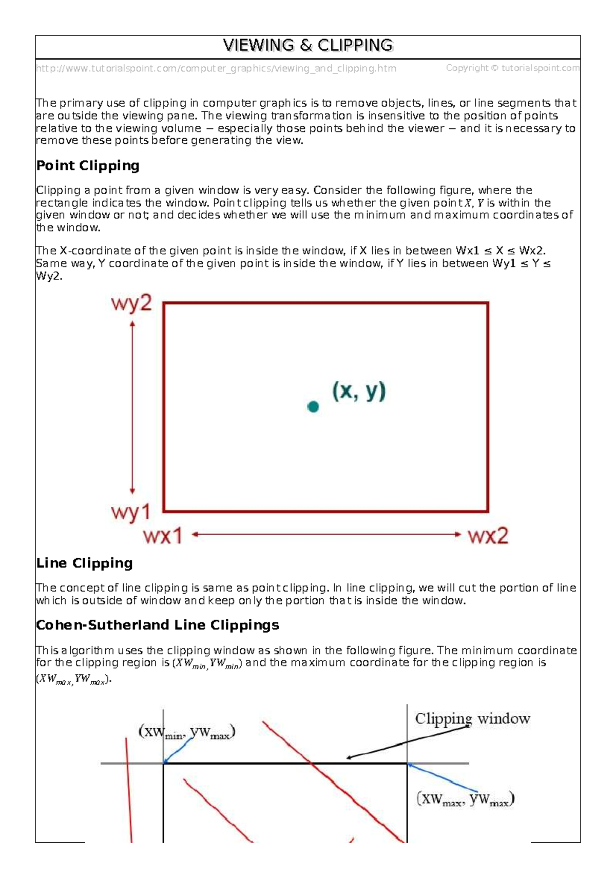 Viewing and Clipping in Computer Graphics: A Comprehensive Guide - Studocu