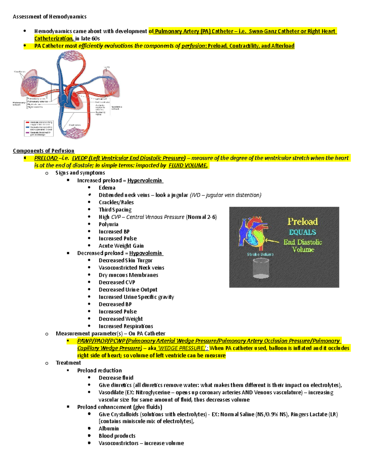 Hemodynamics - BMCC SPRING 2023 - Assessment of Hemodynamics ...