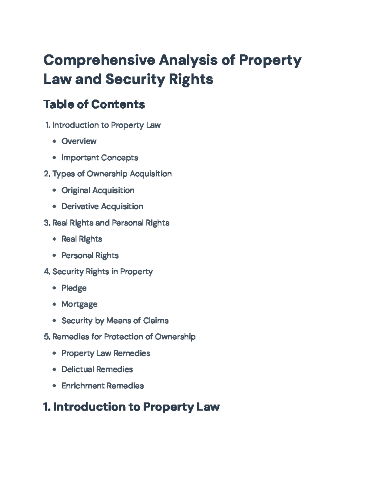 Property Law and Security Rights: Comprehensive Analysis and Remedies ...