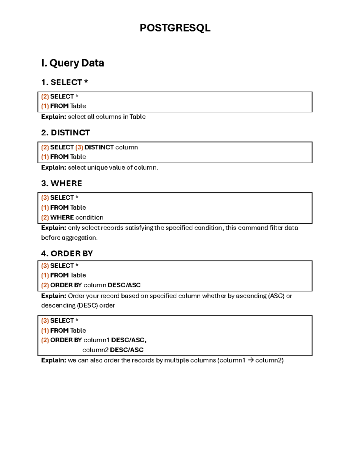 POSTGRESQL I & II: Comprehensive SQL Querying & DDL/DML Guide - Studocu